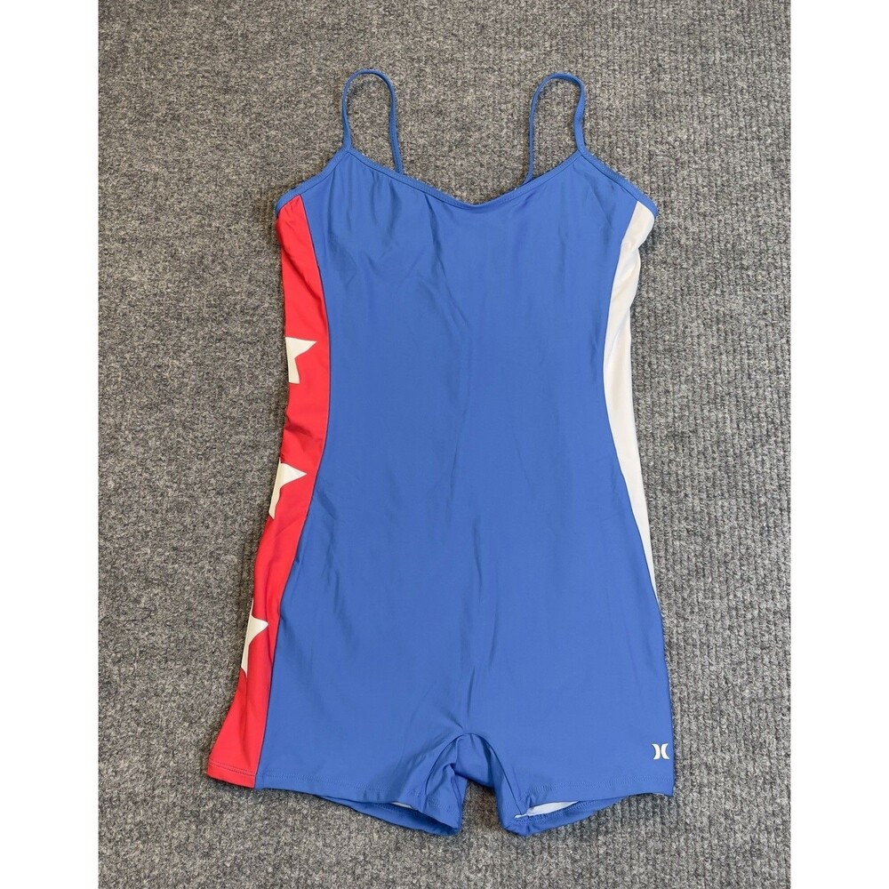 Hurley Women's Size XL Team Moore Swim Bodysuit Red White Blue Stars NEW